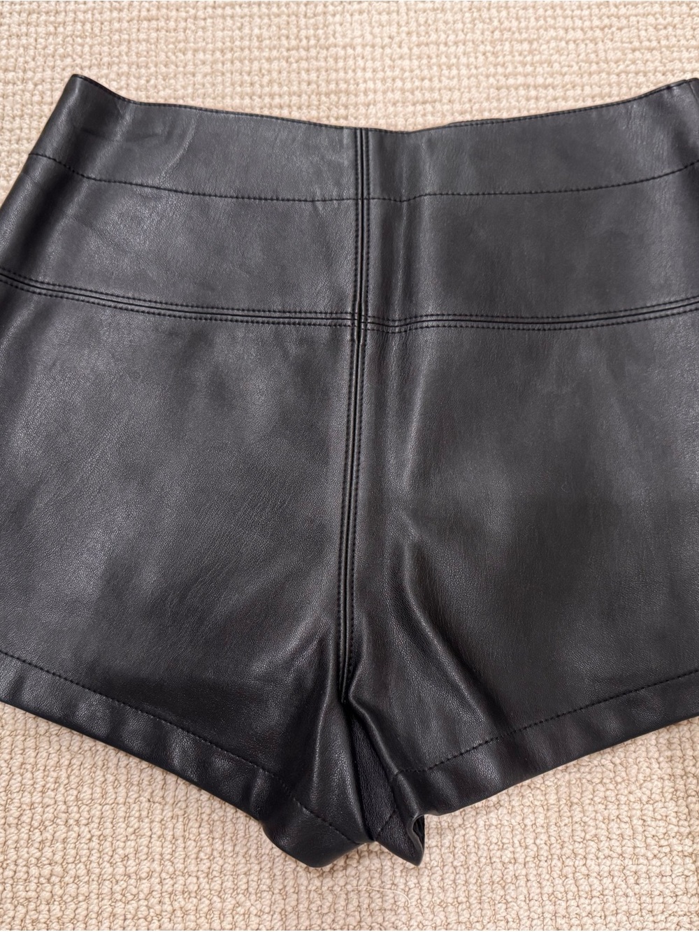 Free People Black Studded Faux Leather Mini Skort - Picture 5 of 5